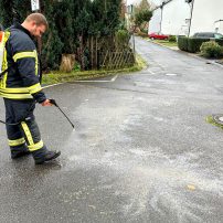 Die Leitung der Feuerwehr wurde über eine Ölspur in der Feldbergstraße informiert. Die Verunreinigungen wurden auf einer Gesamtlänge von ca. 200 Metern mittels Flüssigentölungsmittel beseitigt.

Laufende Nummer: 101/2023